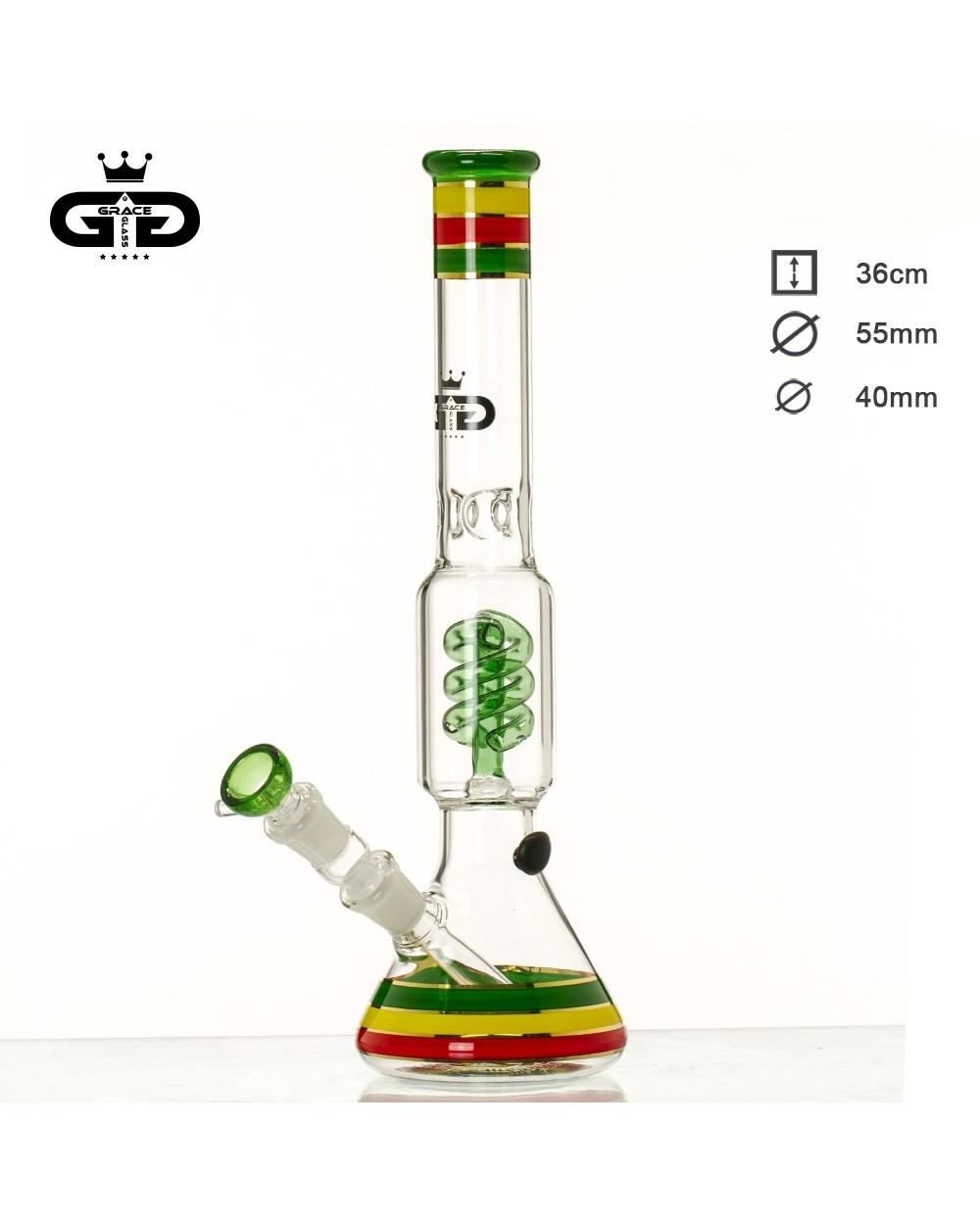 Стеклянный бонг Grace Glass Rasta G182